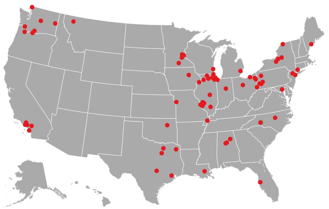 Steel workers map