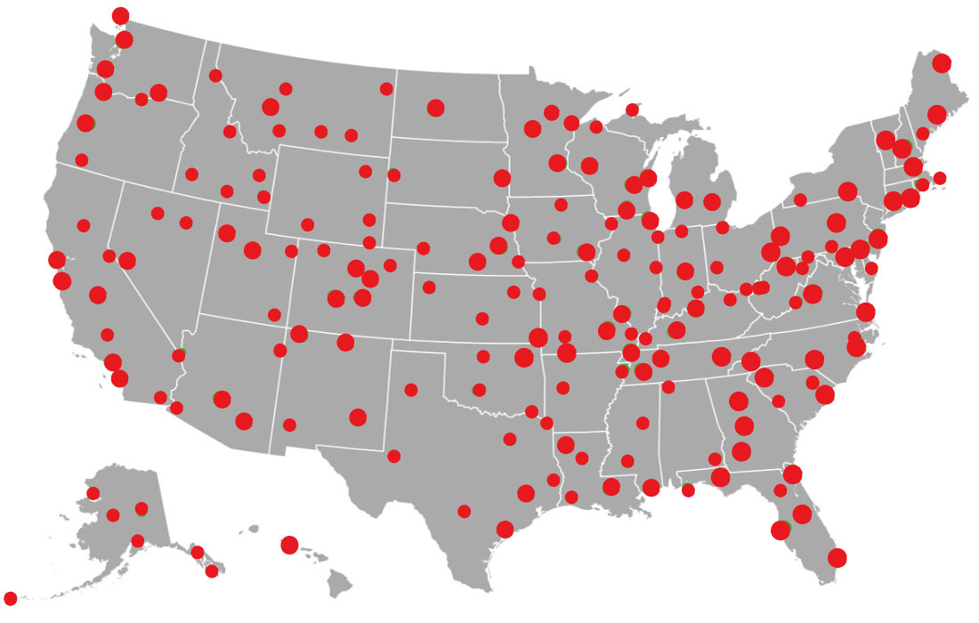 Toxic exposure places in US
