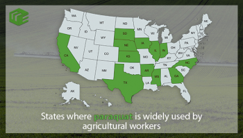 Which states use the largest amounts of paraquat?
