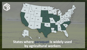 Which states use the largest amounts of paraquat?