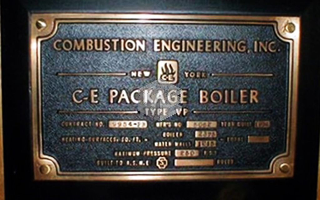 C. E. Package Boiler Label